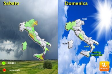 Previsioni meteo/ In arrivo maltempo su molte regioni, weekend a due facce