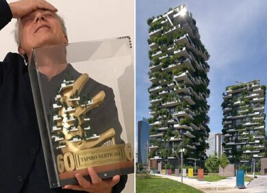 Stefano Boeri, un “Tapiro verticale” da Antonio Ricci per i suoi 60 anni