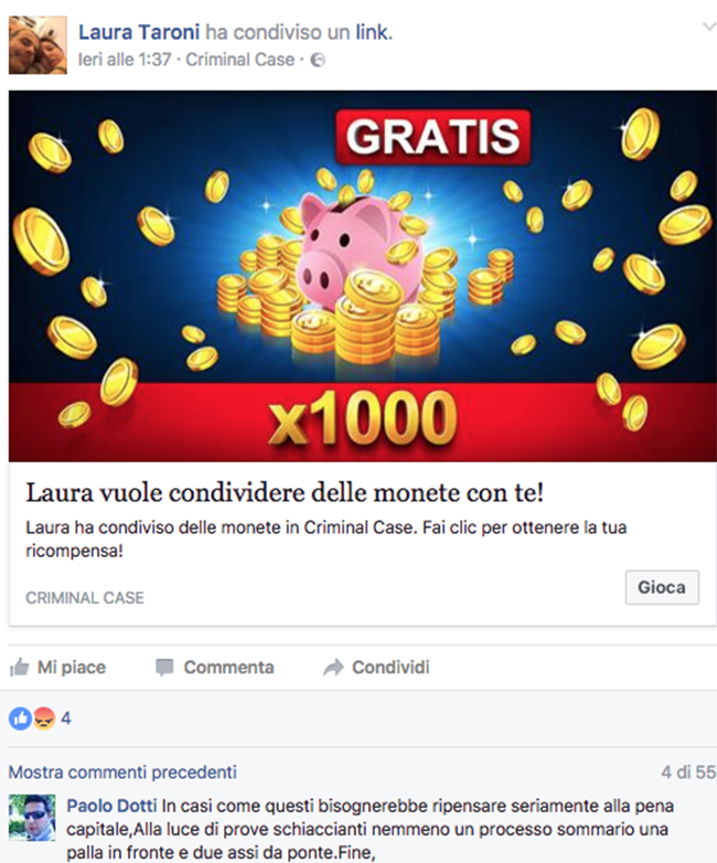 Infermiera killer attraverso FB: supporto a Grillo, agli animali e ai bambini