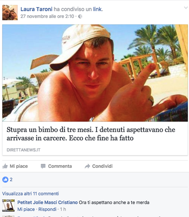 Infermiera killer attraverso FB: supporto a Grillo, agli animali e ai bambini
