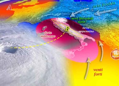 Previsioni meteo: ciclone della Sirte pronto a scatenare l’inverno