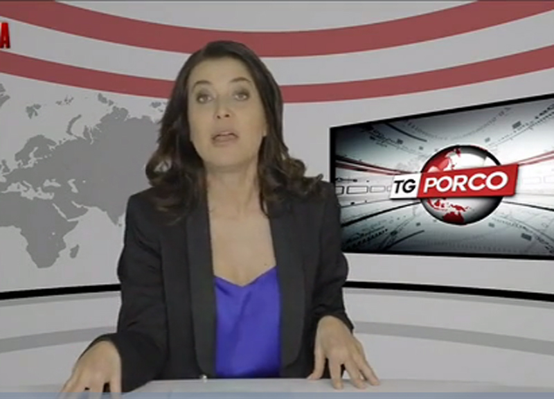 Sabina Guzzanti chiude Tg Porco su Piazza Pulita a LA7 Sabina Guzzanti chiude Tg Porco su Piazza Pulita a LA7