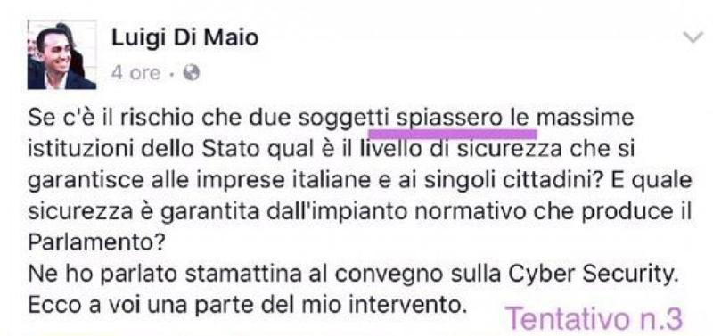 M5s, Di Maio e il congiuntivo: tre tentativi per un tweet