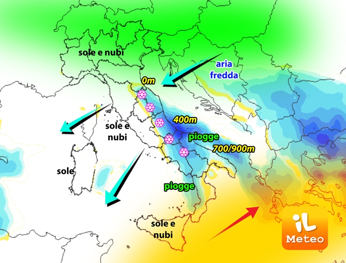 Previsioni meteo, ancora emergenza neve. Attesi nubifragi e temporali Previsioni meteo, ancora emergenza neve. Attesi nubifragi e temporali