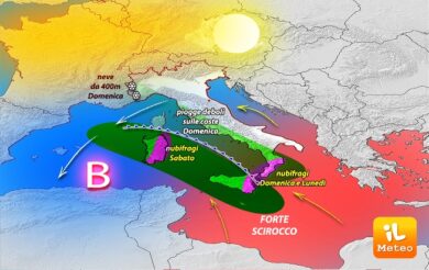 Previsioni meteo: nel weekend allerta nubifragi su Sardegna e Sicilia