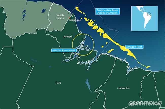Greenpeace, barriera corallina amazzonica minacciata da compagnie petrolifere Greenpeace, barriera corallina amazzonica minacciata da compagnie petrolifere