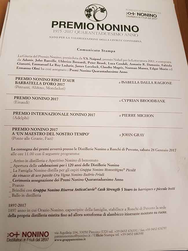 Premio Nonino, e Pierre Michon incantò con un discorso sulle radici. Video