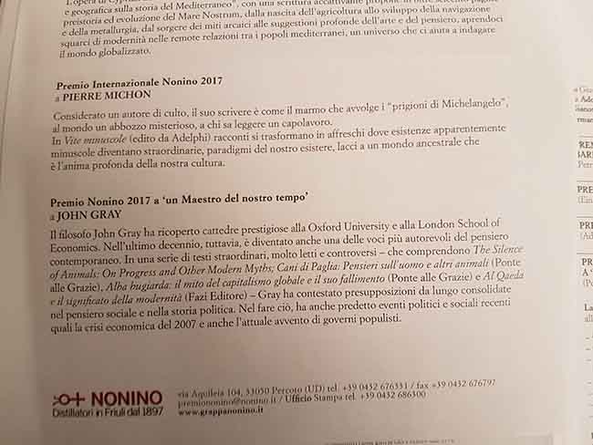 Premio Nonino, e Pierre Michon incantò con un discorso sulle radici. Video
