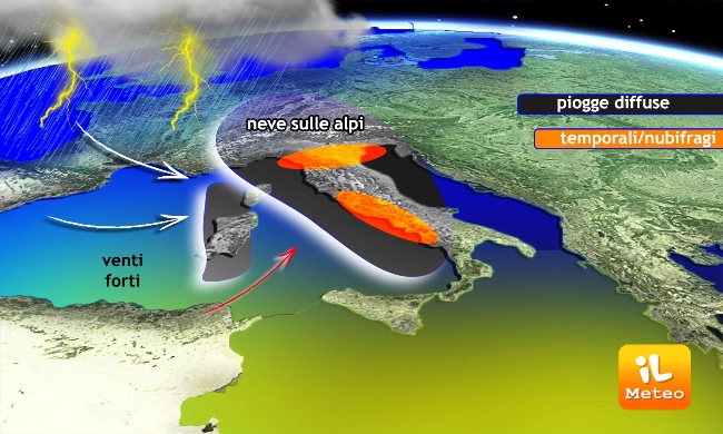 Previsioni meteo, weekend di maltempo sull’Italia: tanta neve in quota Previsioni meteo, weekend di maltempo sull’Italia: tanta neve in quota