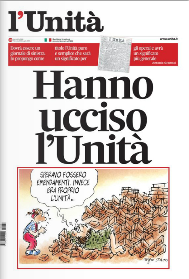 Unità, si avvicina la chiusura per il giornale PD Unità, si avvicina la chiusura per il giornale PD