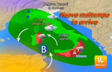 Previsioni meteo, torna il maltempo invernale: nubifragi e neve