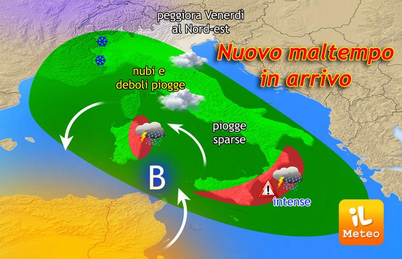 Previsioni meteo, torna il maltempo invernale: nubifragi e neve Previsioni meteo, torna il maltempo invernale: nubifragi e neve