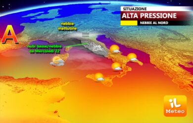 Previsioni meteo: Italia tra sole e nebbie al Nord, poi piogge e più freddo