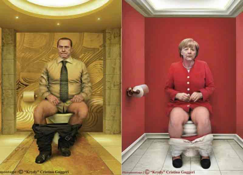 Berlusconi, Merkel, Putin, Papa Francesco: tutti smutandati sulla tazza. FOTO Berlusconi, Merkel, Putin, Papa Francesco: tutti smutandati sulla tazza. FOTO