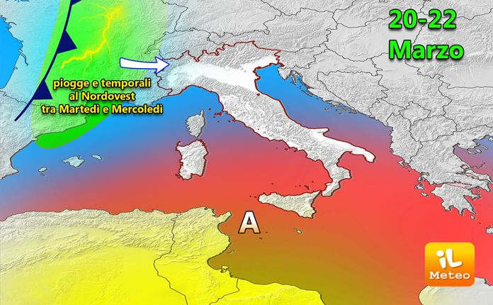 Previsioni meteo, altro che primavera: piogge e nubifragi in arrivo. Mappa Previsioni meteo, altro che primavera: piogge e nubifragi in arrivo. Mappa