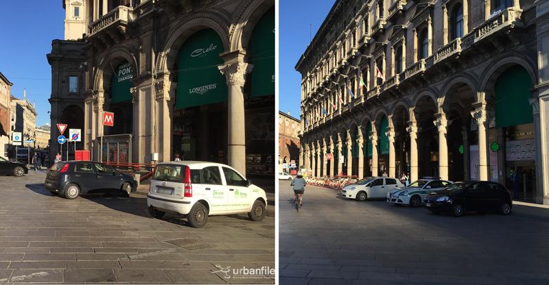 Milano: ci si preoccupa delle palme ma non delle automobili in piazza Duomo?