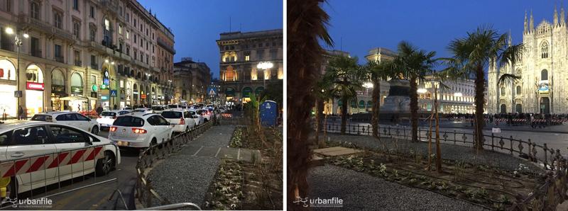 Milano: ci si preoccupa delle palme ma non delle automobili in piazza Duomo?