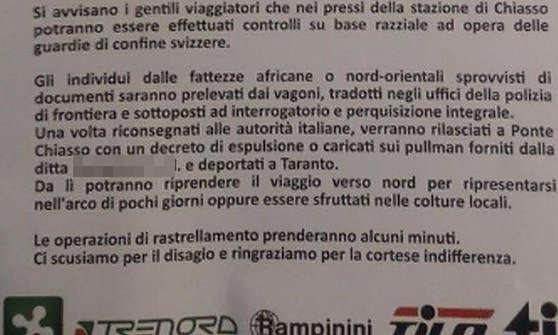 “Treni vietati a chi ha la pelle scura”: avvisi shock in carrozza. FOTO