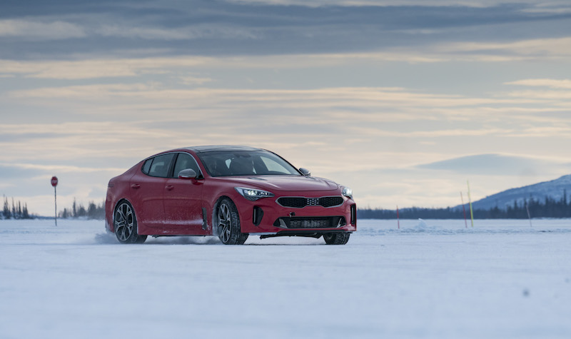 Kia Stinger:ultimi test al Circolo Polare Artico
