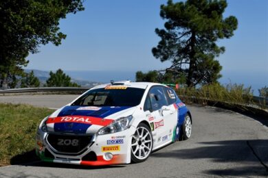 Rally di Sanremo  dopo 4 ps conducono Andreucci e la sua Peugeot 208