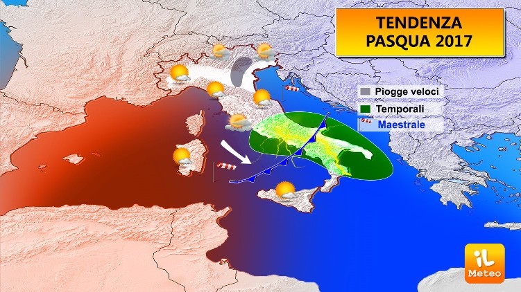Previsioni meteo: weekend di Pasqua compromesso, poi fresco Previsioni meteo: weekend di Pasqua compromesso, poi fresco