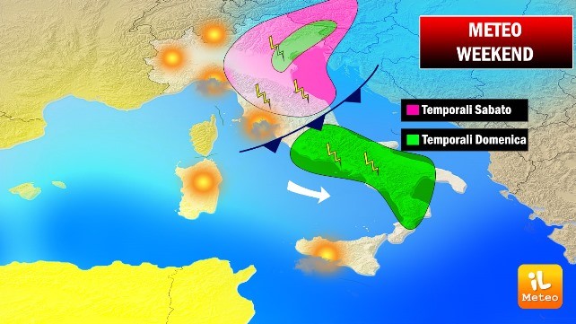 Previsioni meteo, Pasqua e Pasquetta con temporali. Mappa Previsioni meteo, Pasqua e Pasquetta con temporali. Mappa