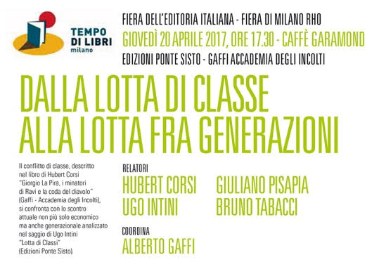 Pisapia ritrova Tabacci a Milano. Dalla Lotta di classe al Salone del Libro Pisapia ritrova Tabacci a Milano. Dalla Lotta di classe al Salone del Libro