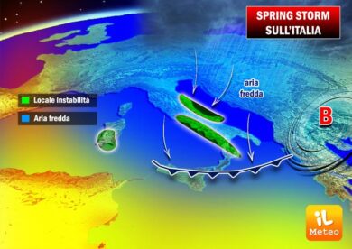 Previsioni meteo: freddo con Spring Storm, neve a bassa quota