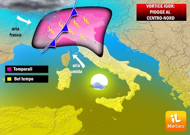 Previsioni meteo, il vortice Igor sconquassa l’Italia Previsioni meteo, il vortice Igor sconquassa l’Italia