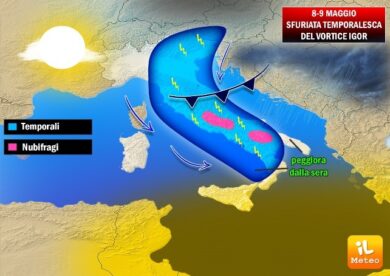 Previsioni meteo: Italia nella morsa del ciclone Igor