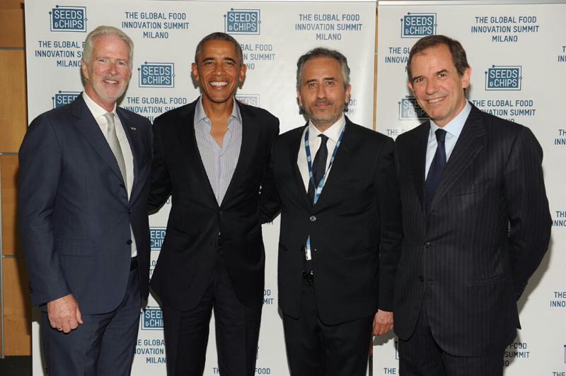 Giovanni Gorno Tempini accoglie Barack Obama a Fiera Milano Giovanni Gorno Tempini accoglie Barack Obama a Fiera Milano