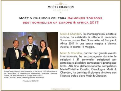 Moët & Chandon celebra Raimonds Tomsons, The Best Sommelier of Europe & Africa