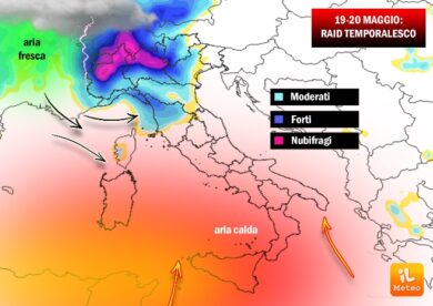 Previsioni meteo, caldo con Hannibal. Ma da venerdì raid temporalesco