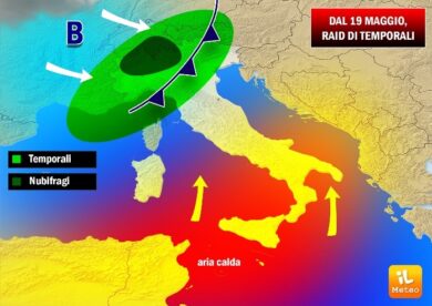 Previsioni meteo, in arrivo attacco temporalesco al Nord