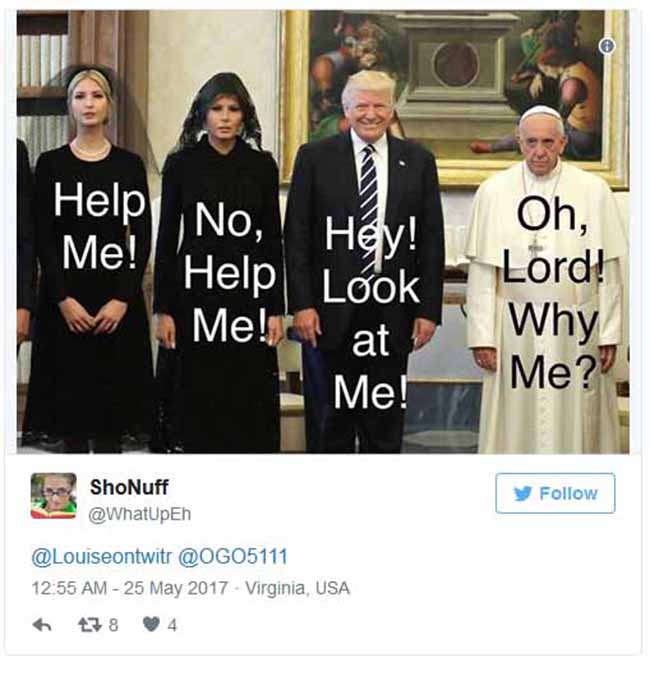 Donald Trump incontra papa Francesco. Ed è boom di meme e ironie sul web. FOTO