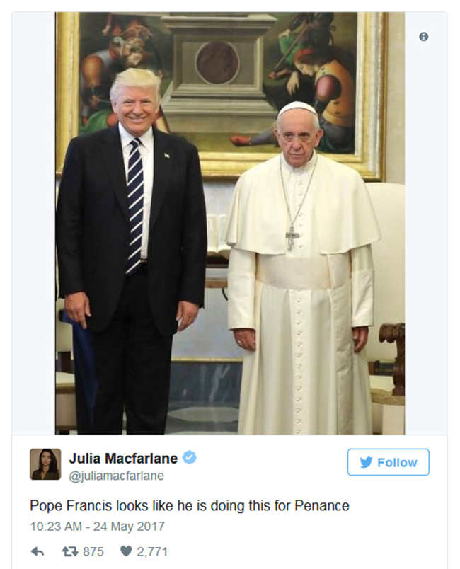 Donald Trump incontra papa Francesco. Ed è boom di meme e ironie sul web. FOTO