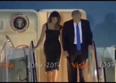 Trump arriva a Sigonella e finalmente Melania gli dà la mano