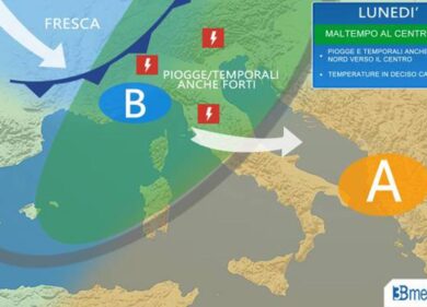 Meteo, estate in crisi. In arrivo nubifragi e temporali forti. Crollo termico