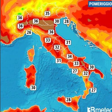 Meteo, caldo dal Sahara. Temperature vicine ai 40 gradi. La mappa
