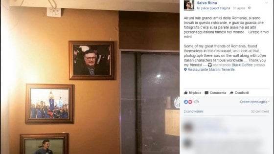 Riina, foto al ristorante con quella di Baggio. Il figlio esulta su Facebook Riina, foto al ristorante con quella di Baggio. Il figlio esulta su Facebook