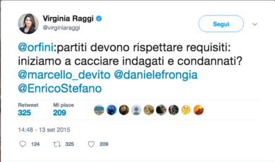 Raggi e gli scheletri del passato: quando chiedeva al Pd di cacciare indagati