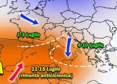 Meteo luglio con fresco e temporali. Caldo lontano almeno fino al 10 luglio