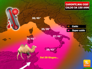 Previsioni meteo: Caronte choc: fino a 40°, poi violenti temporali