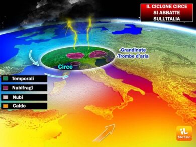 Previsioni meteo, ciclone Circe pronto all’impatto