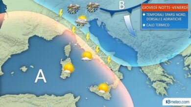 Previsioni meteo: temperature in picchiata e temporali. La mappa