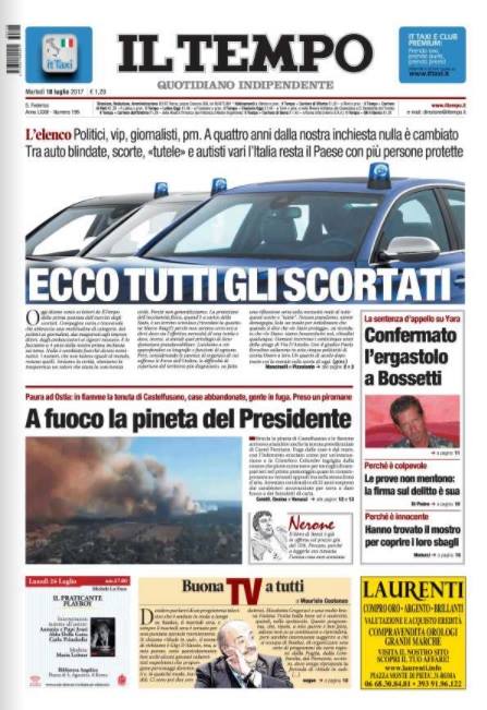 Italia, una scorta non si nega a nessuno: politici, vip, giornalisti e Pm Italia, una scorta non si nega a nessuno: politici, vip, giornalisti e Pm