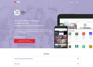 TIM e Samsung: via al carrier billing, credito telefonico per acquistare app