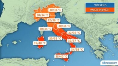 3BMETEO.COM: “Gran caldo al Sud e temporali al Nord”