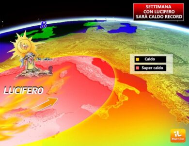 Previsioni meteo, Lucifero porta l’Italia all’inferno:50 gradi percepiti.Mappa