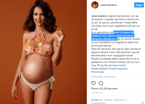Caterina Balivo: “Non mi vergogno delle smagliature”. BALIVO SU INSTAGRAM
